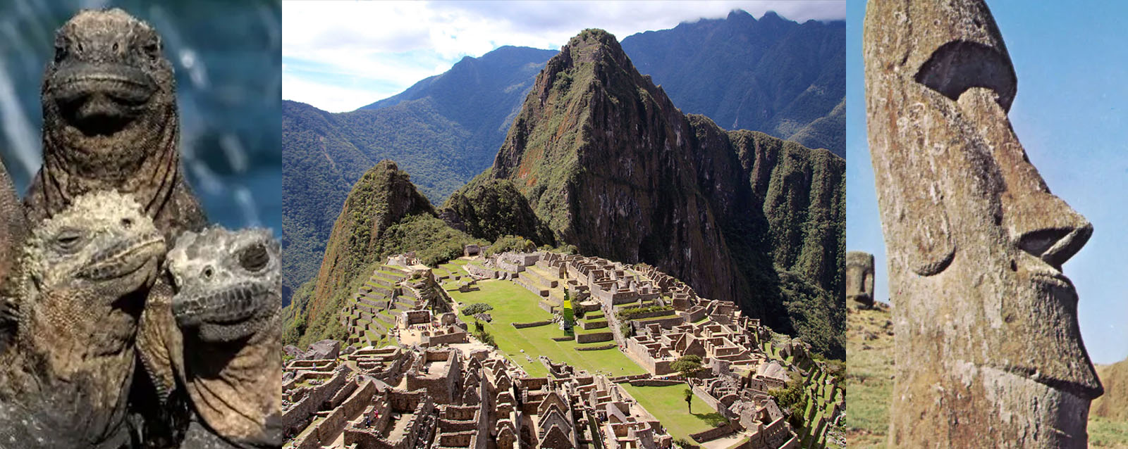 Galapagos, Machu Picchu, Nasca lines, Easter Island