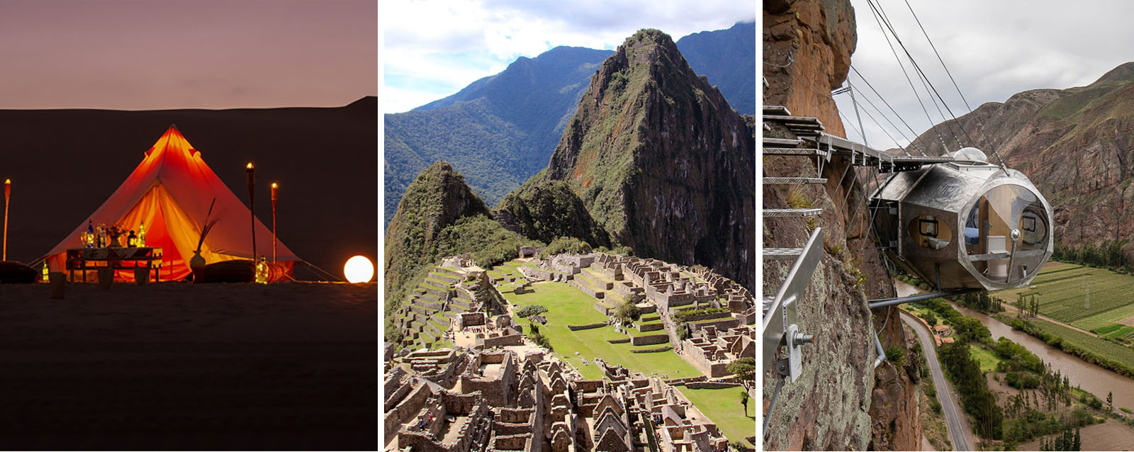 Machu Picchu, Nasca lines, Glamping on the Ica desert, Starlodge capsules